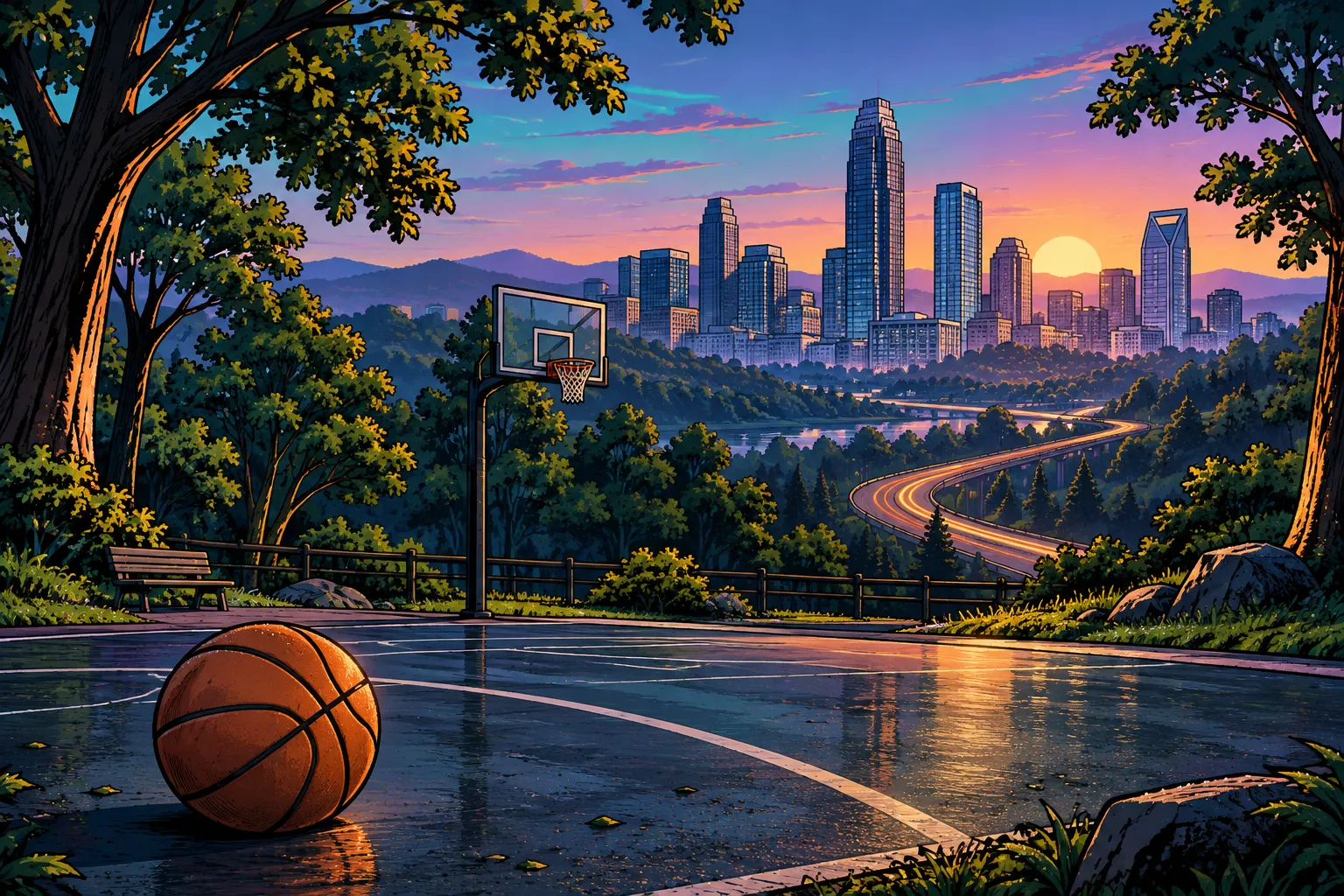 AI-illustratie bij Charlotte Hornets