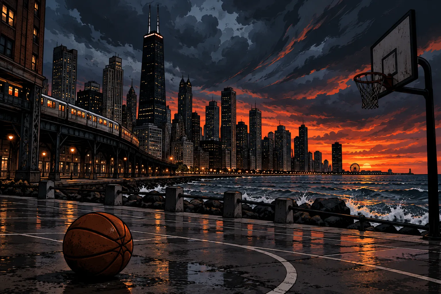 AI-illustratie bij Chicago Bulls