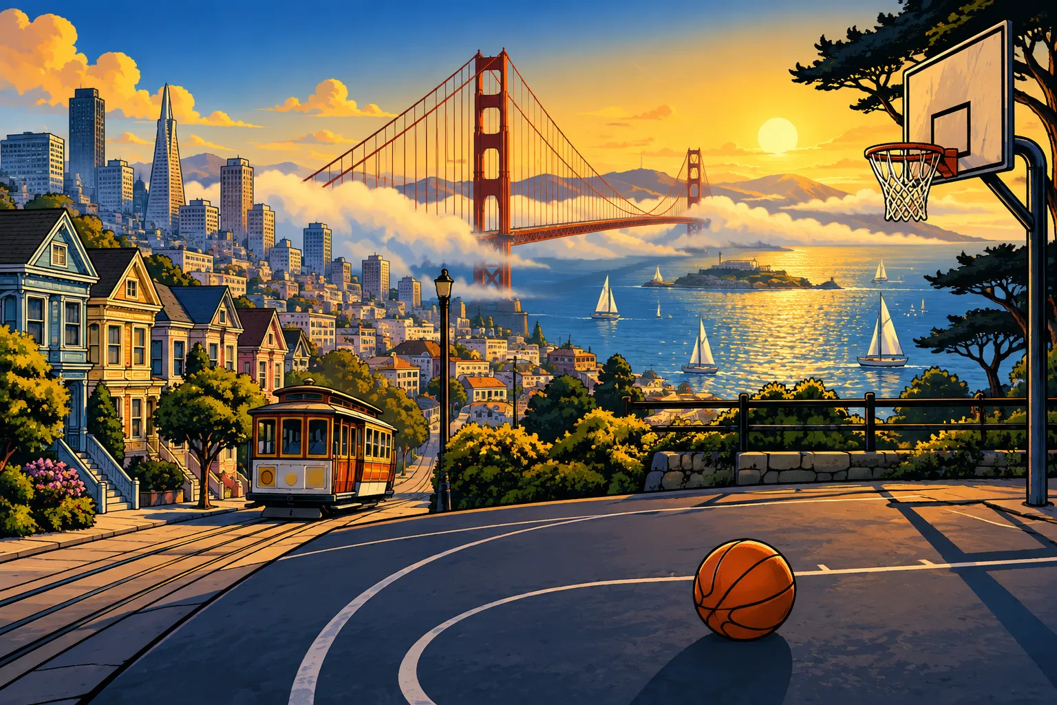 AI-illustratie bij Golden State Warriors