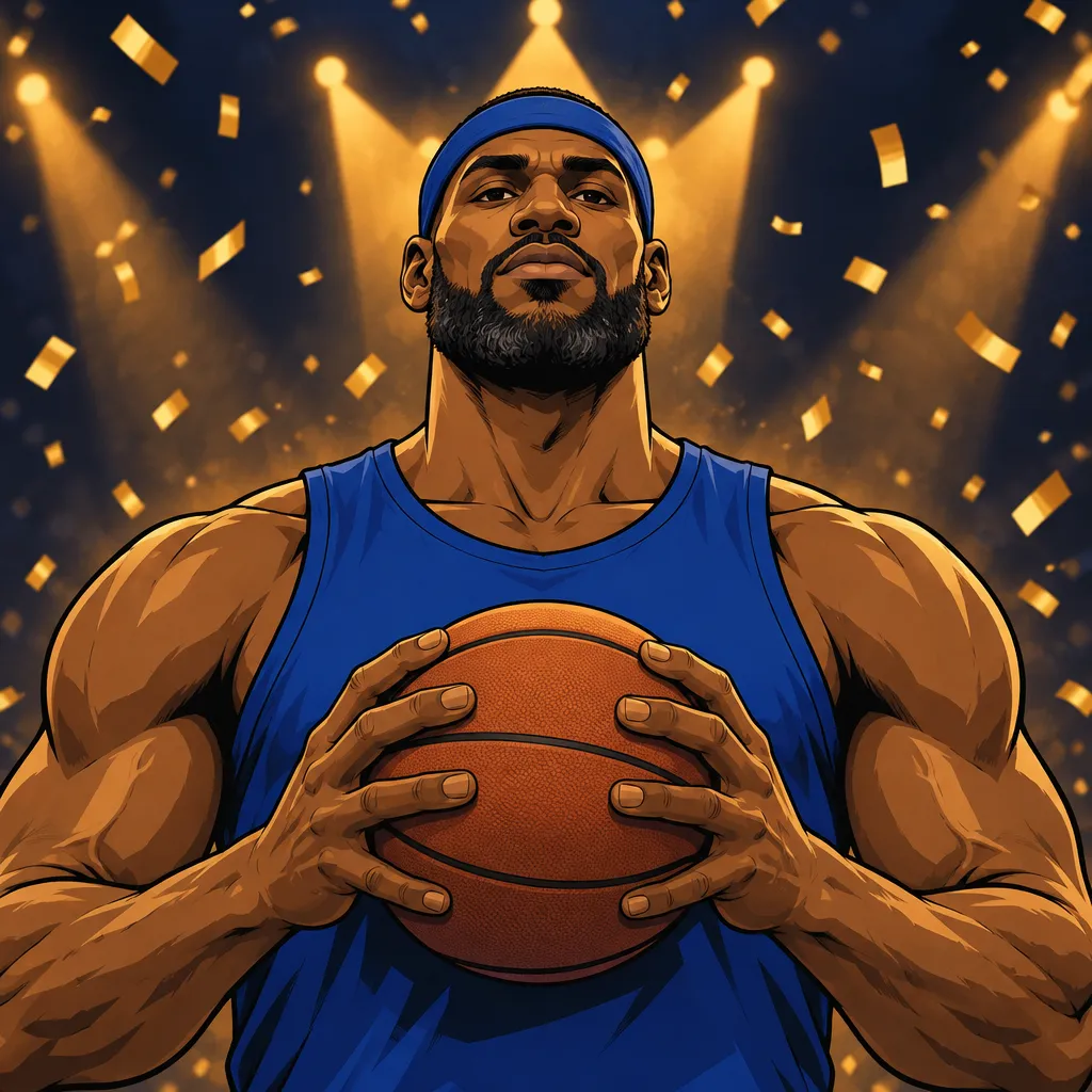 AI-illustratie van LeBron James