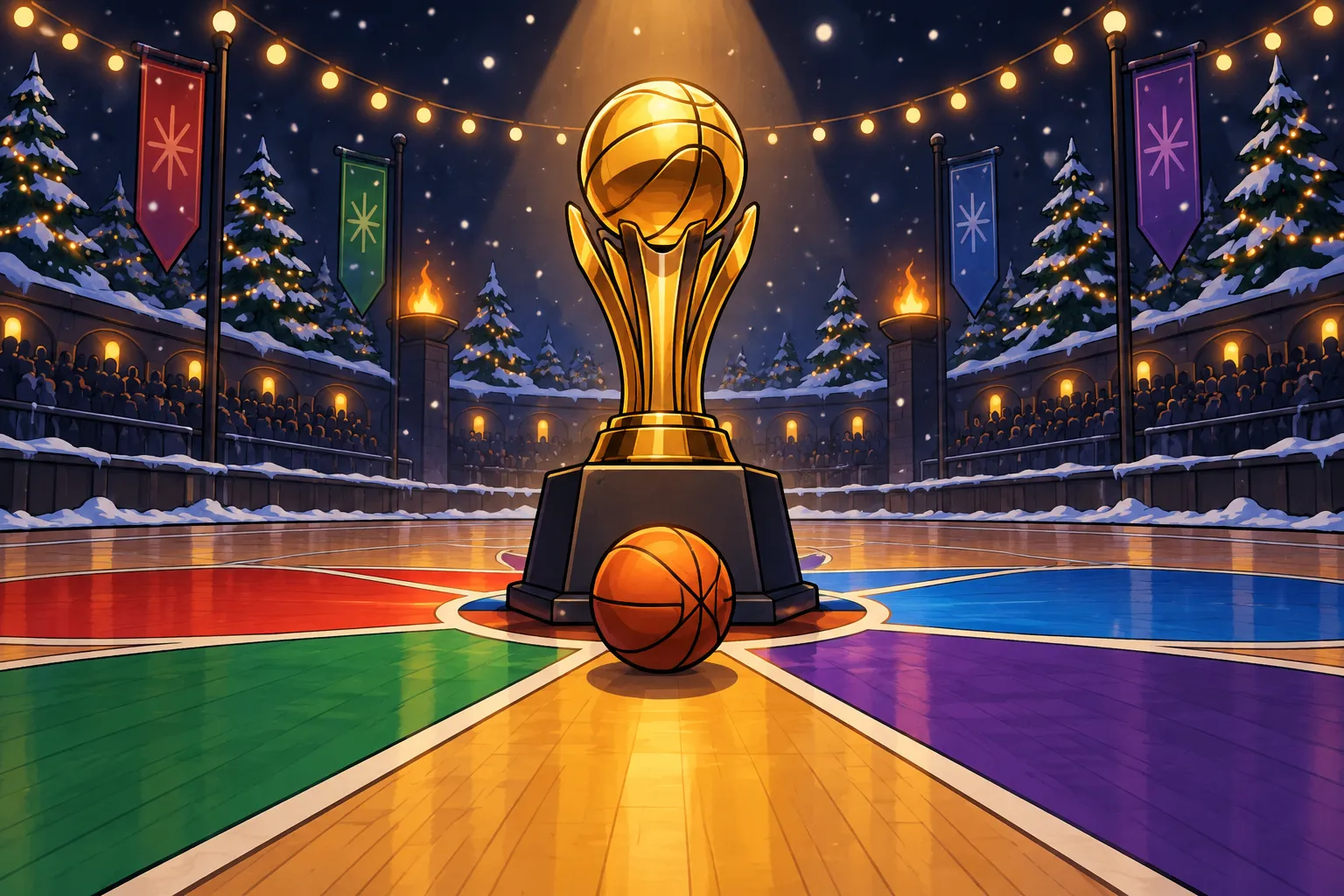 AI-illustratie bij de NBA Cup