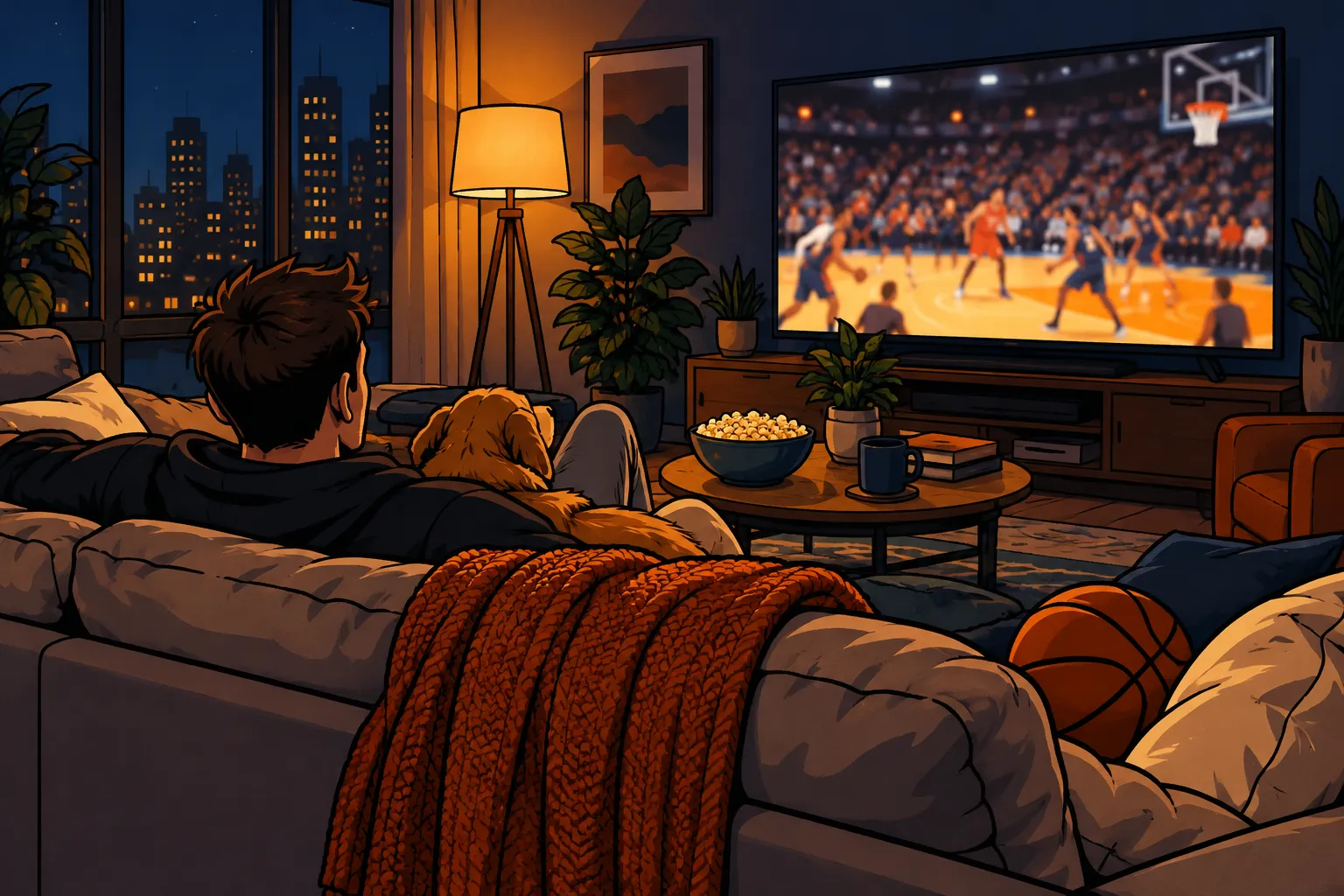 AI-illustratie bij NBA kijken in Nederland