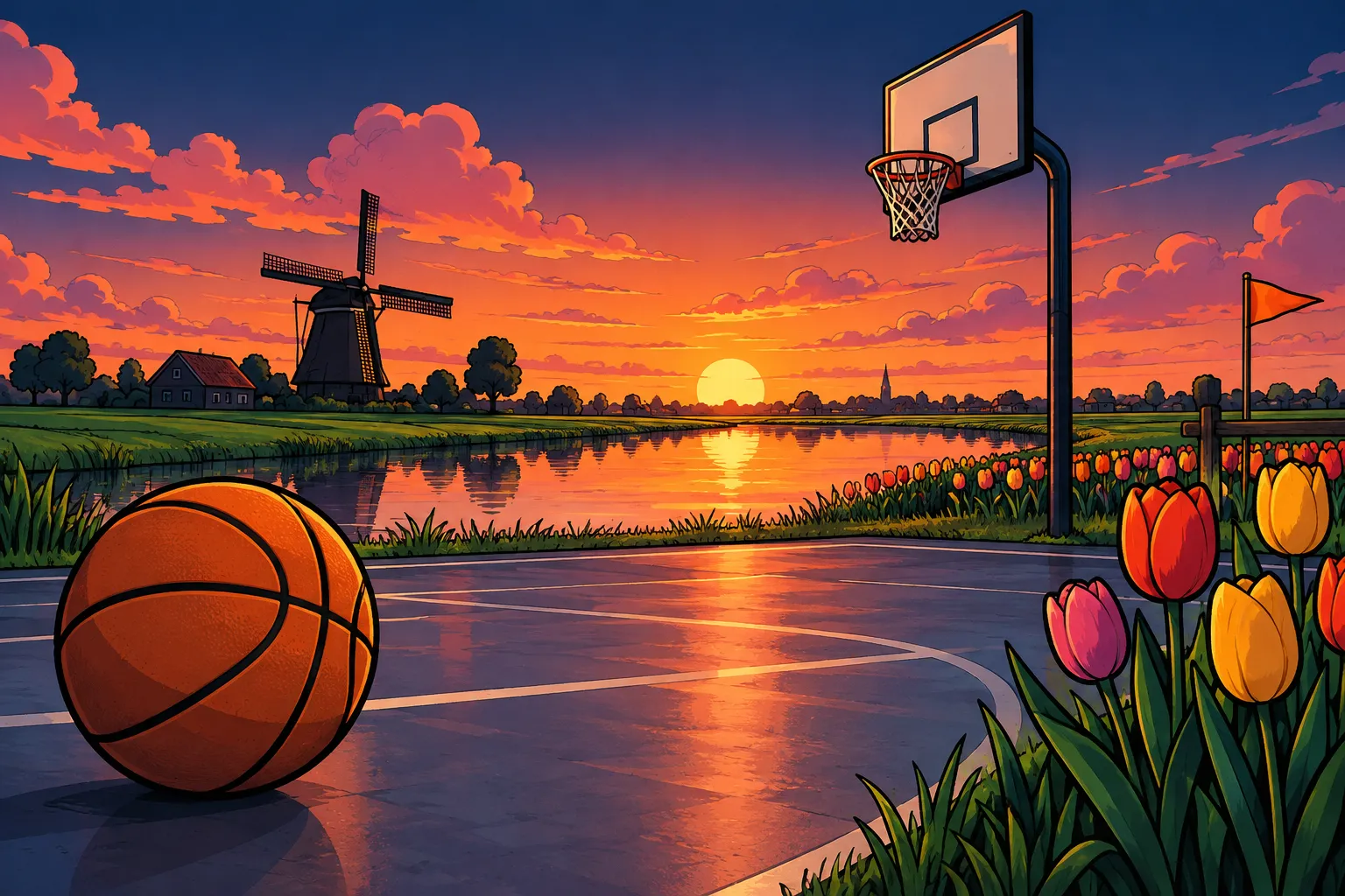 AI-illustratie bij Nederlanders in de NBA