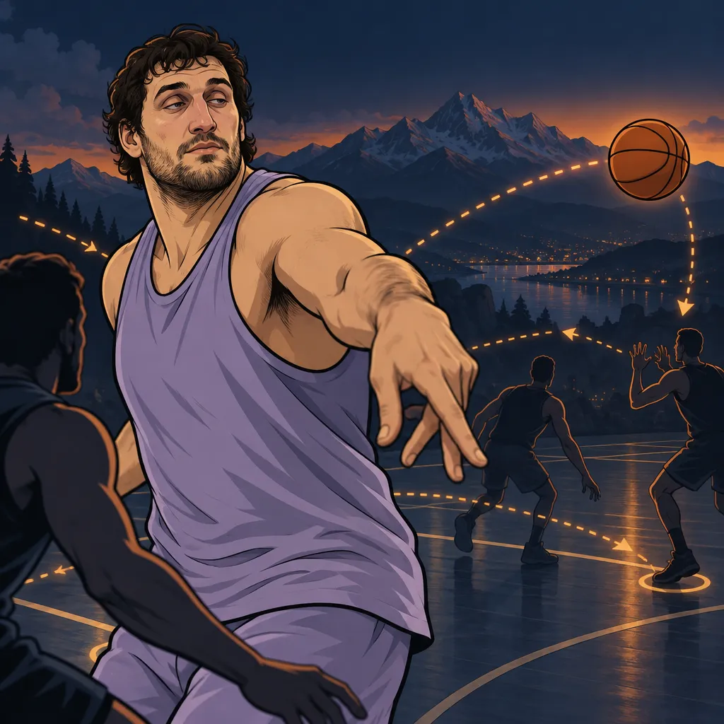 AI-illustratie van Nikola Jokic