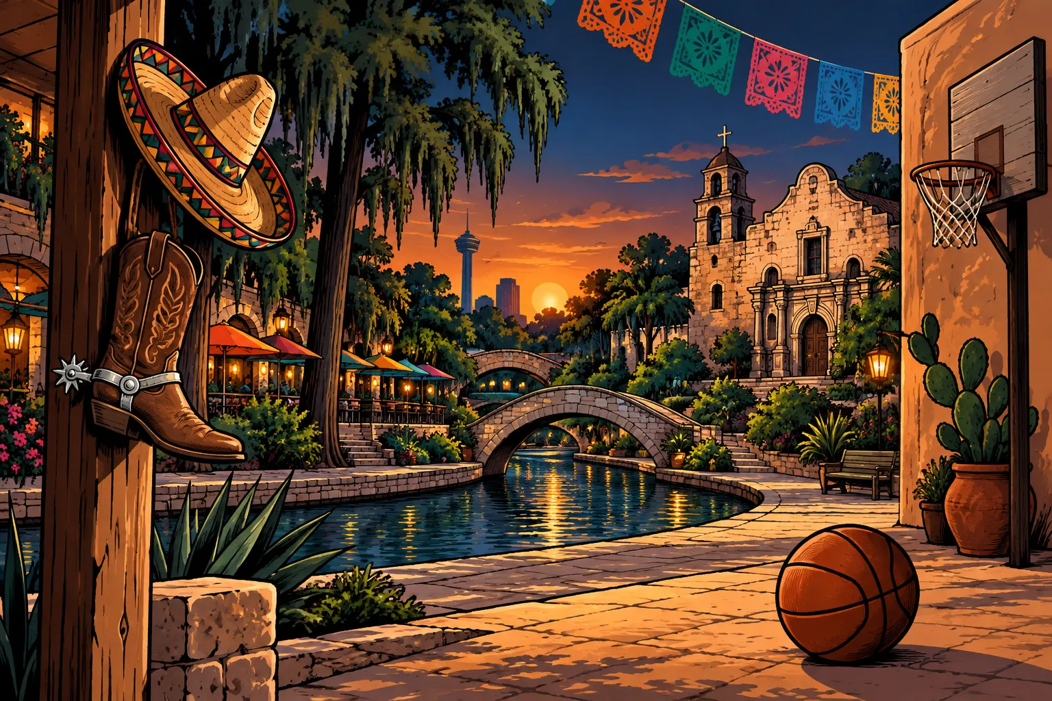 AI-illustratie bij San Antonio Spurs