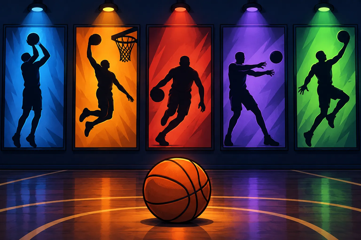 AI-illustratie bij NBA-spelers
