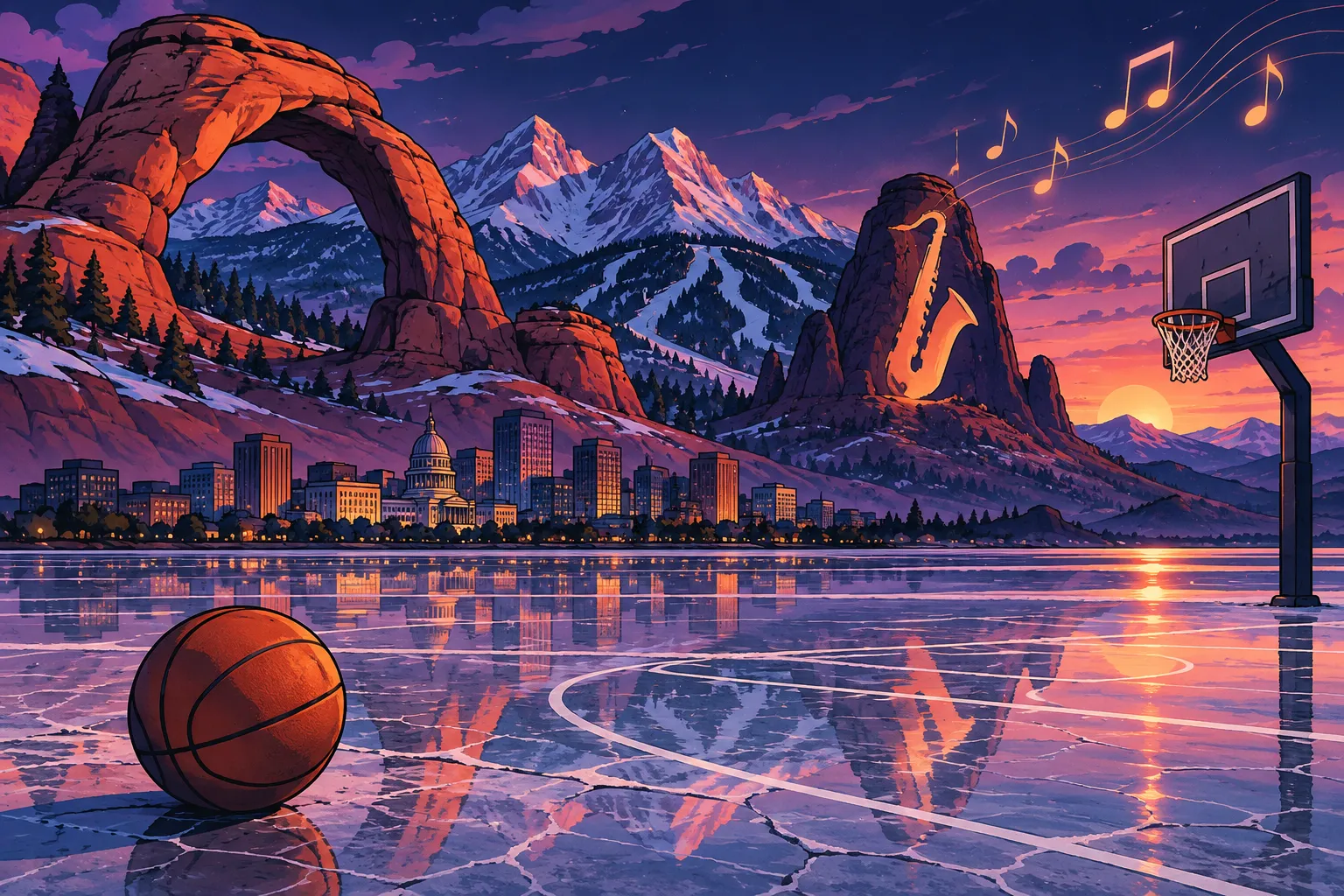 AI-illustratie bij Utah Jazz